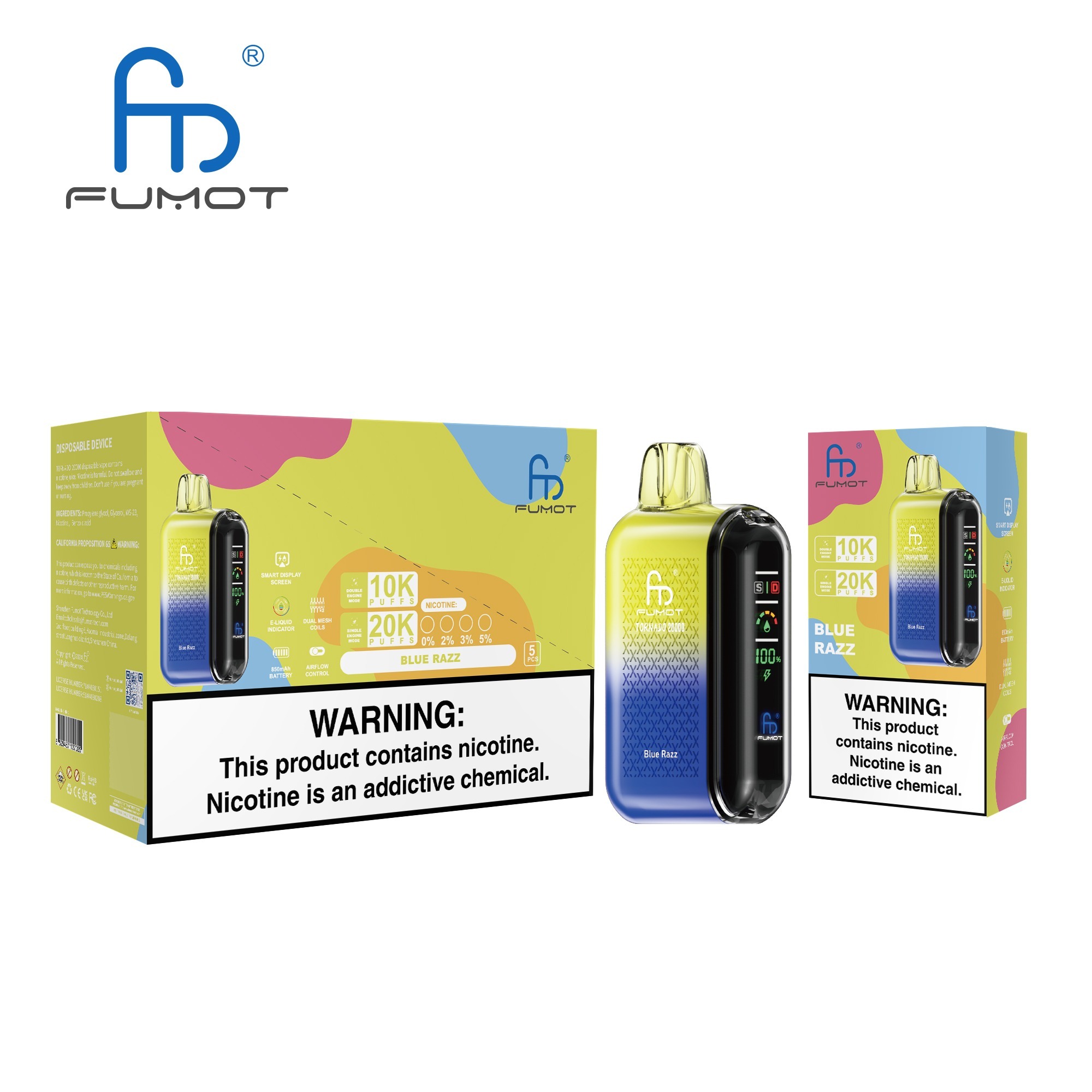 Blue Razz Fumot Randm Tornado 20000 Puffs Vape