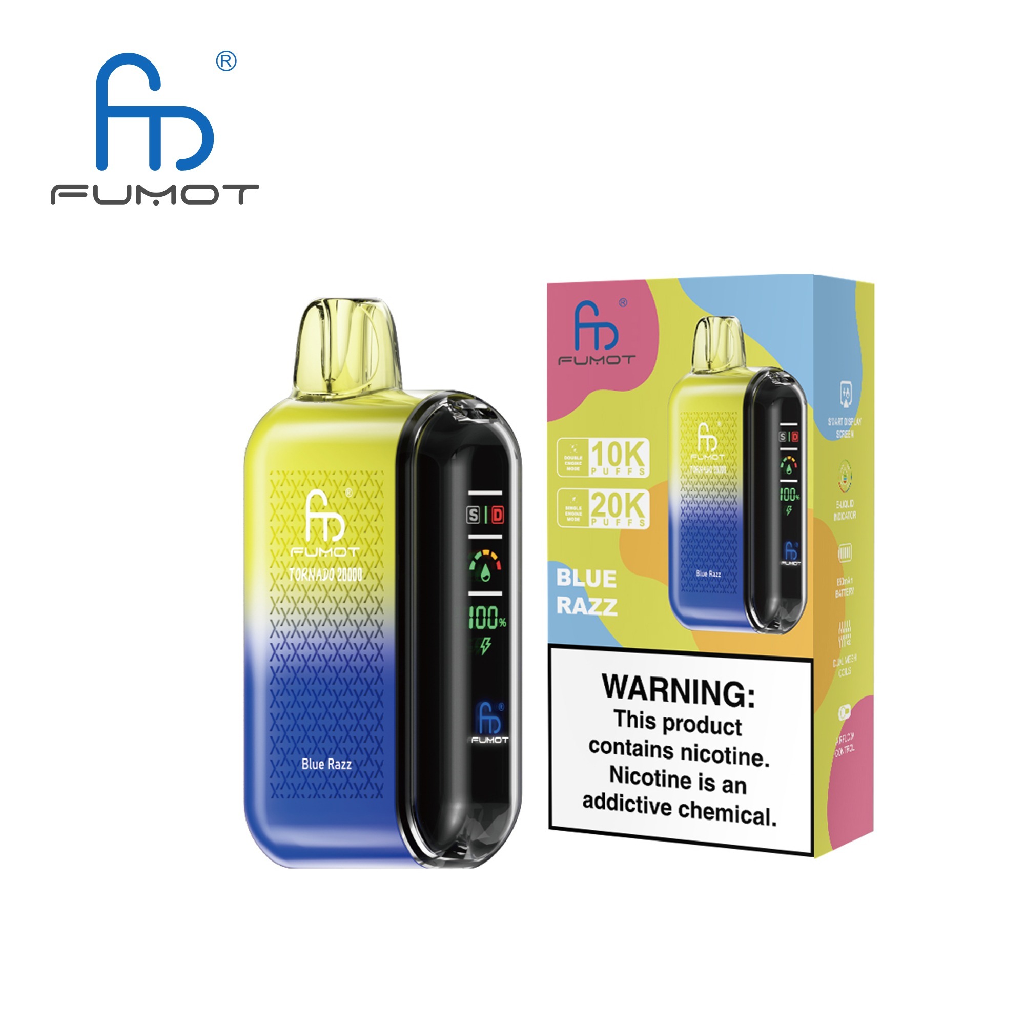 Blue Razz Fumot Randm Tornado 20000 Puffs Vape