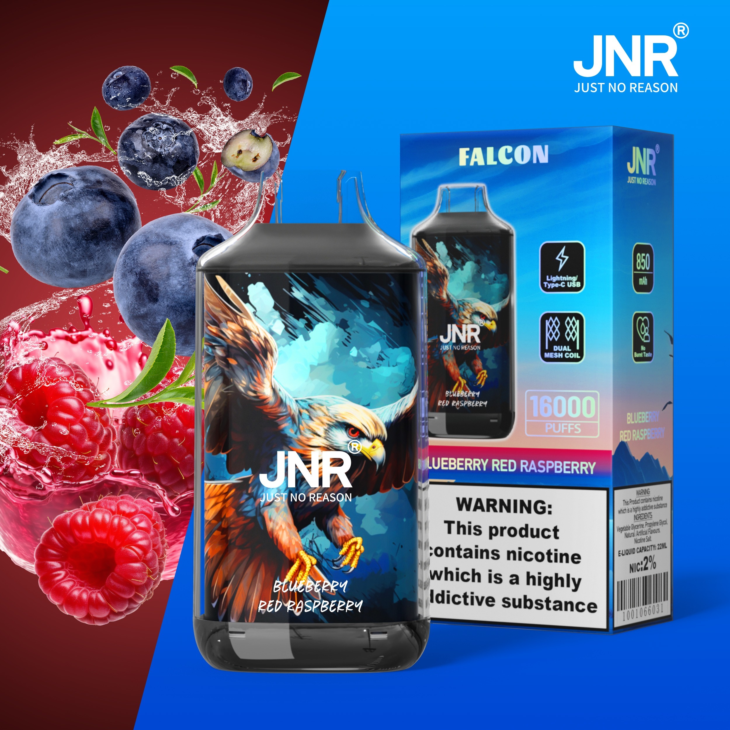 Blueberry Red Raspberry Jnr Falcon Puff 16k