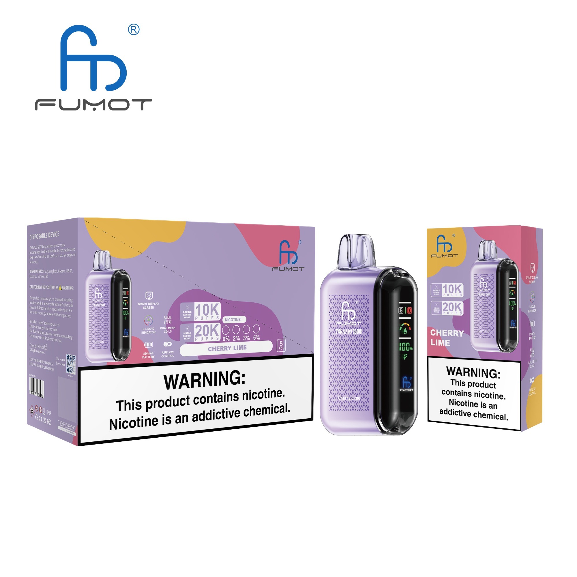 Cherry Lime Fumot Randm Tornado 20000 Puffs Vape