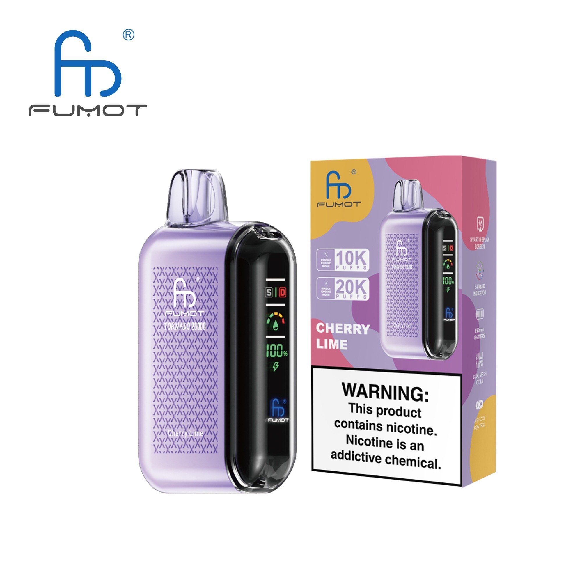Cherry Lime Fumot Randm Tornado 20000 Puffs Vape