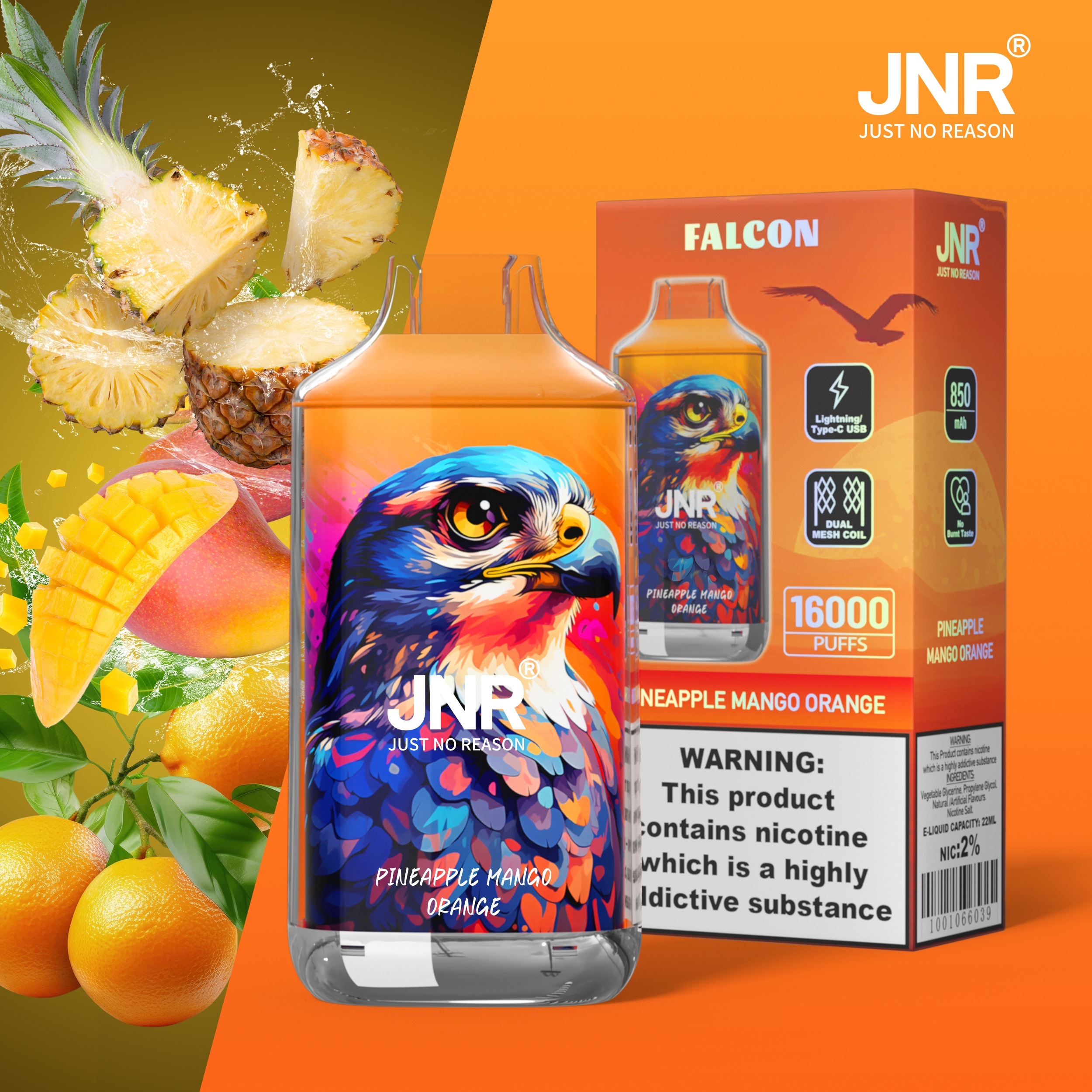 Pineapple Mango Orange Jnr Falcon Puff 16k