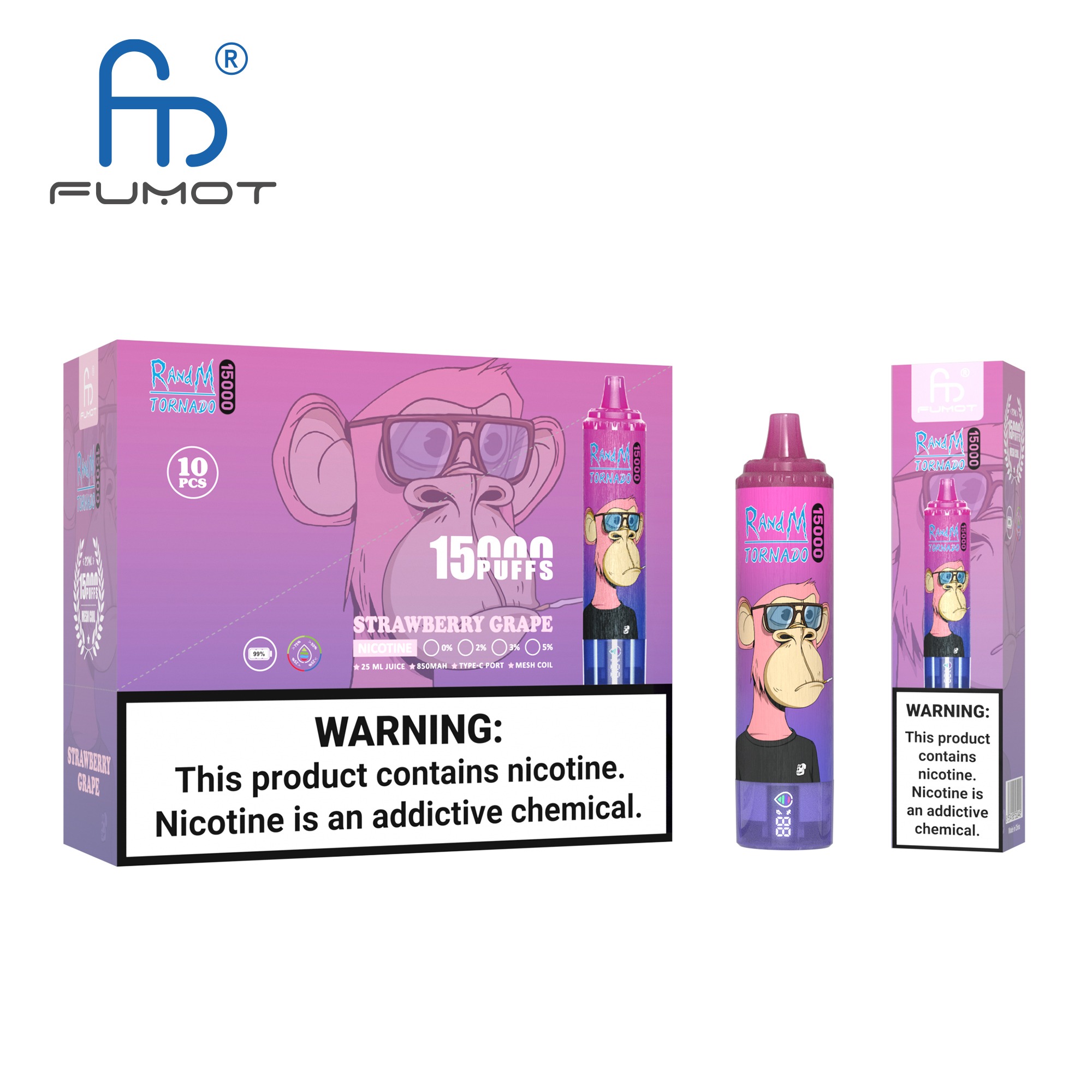 Strawberry Grape Fumot Randm Tornado 15000 Puffs Vape