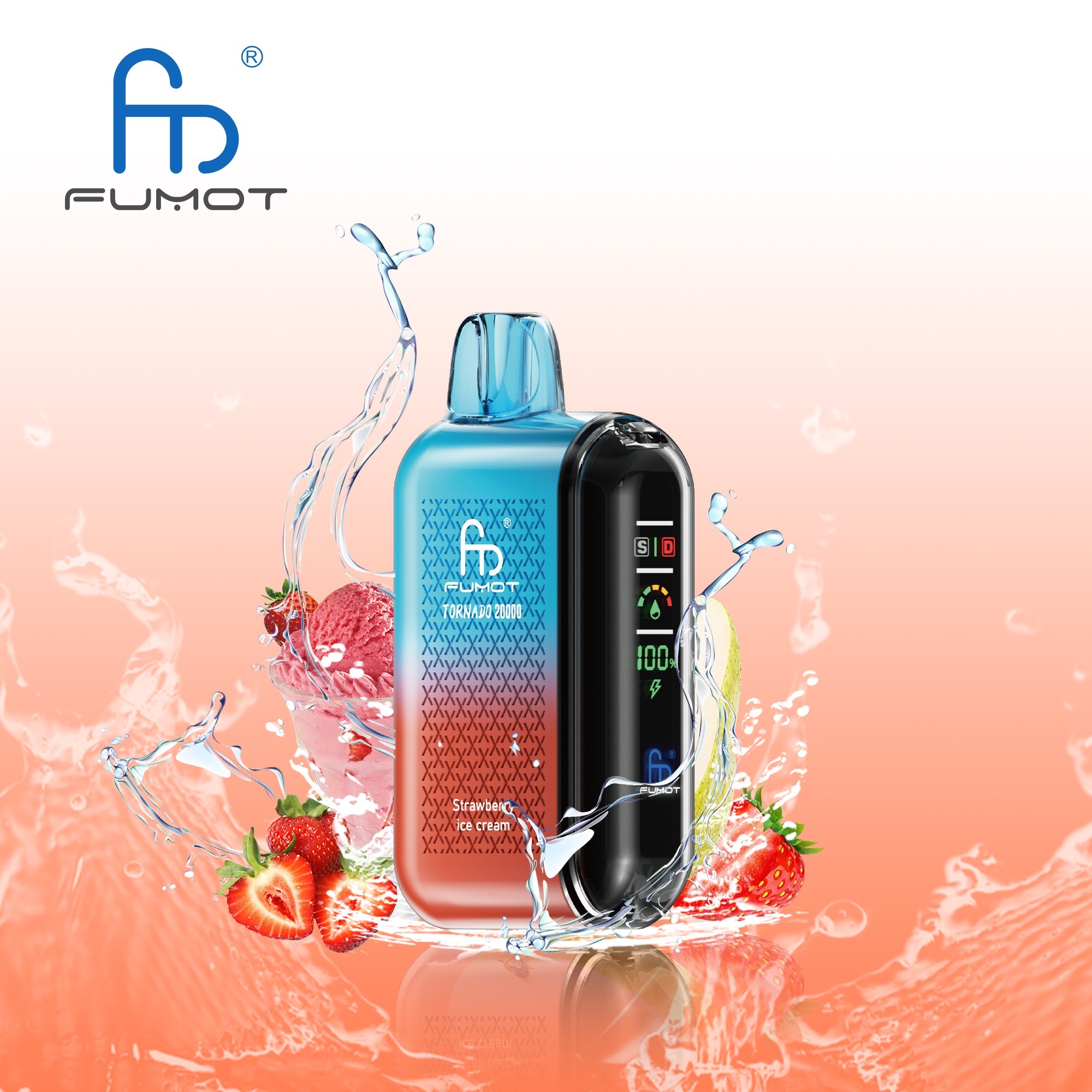 Strawberry Ice Cream Fumot Randm Tornado 20000 Puffs Vape