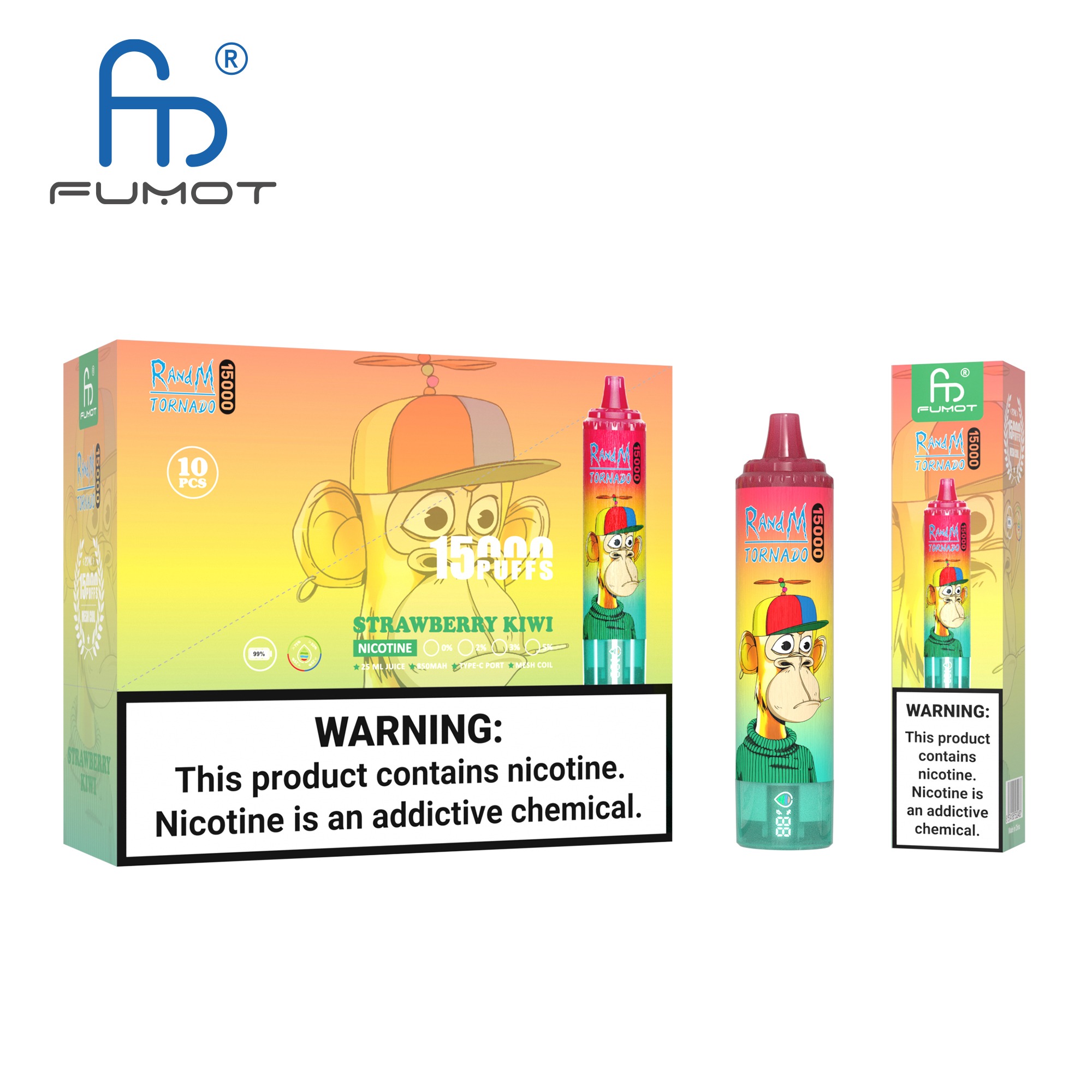 Strawberry Kiwi Fumot Randm Tornado 15000 Puffs Vape
