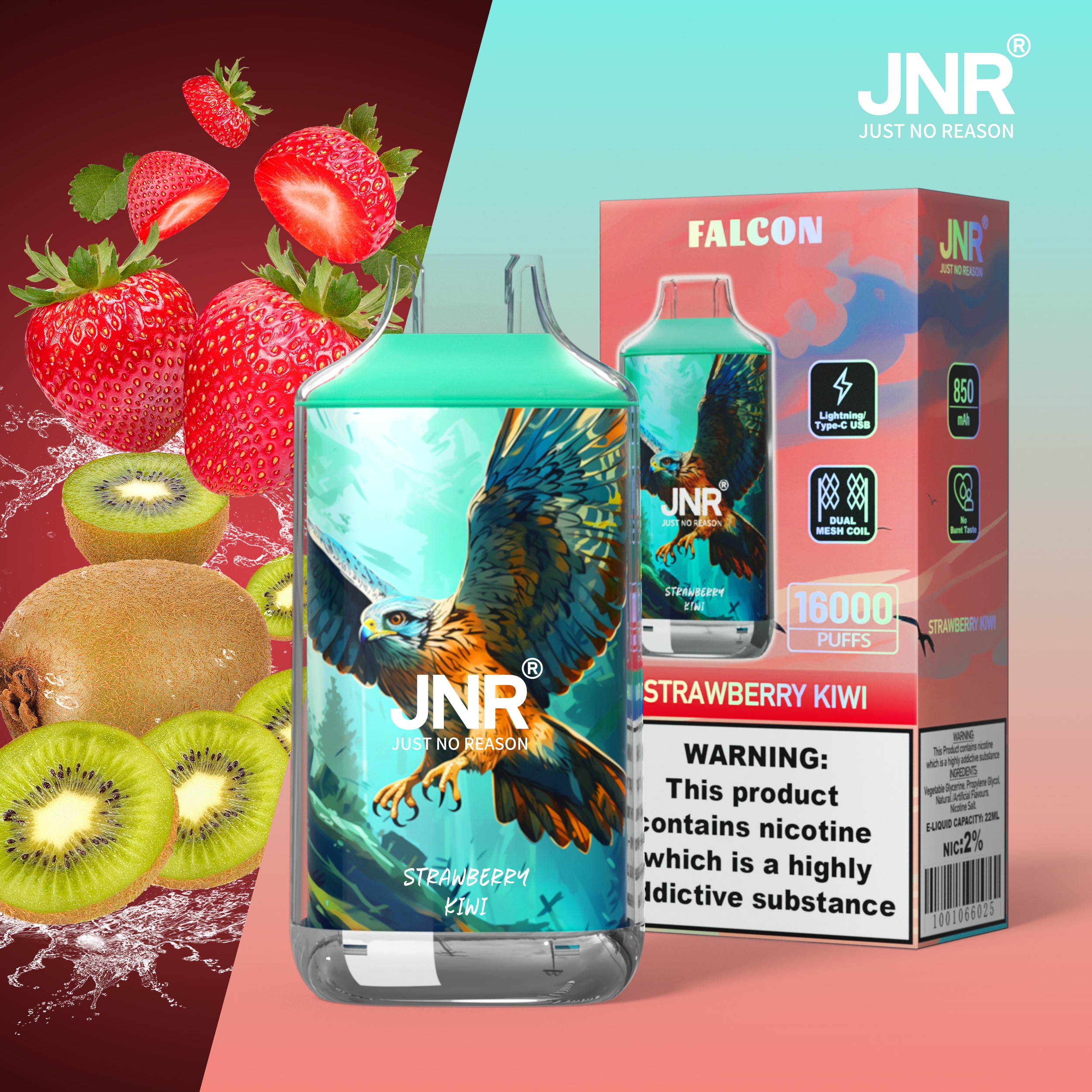 Strawberry Kiwi Jnr Falcon Puff 16k