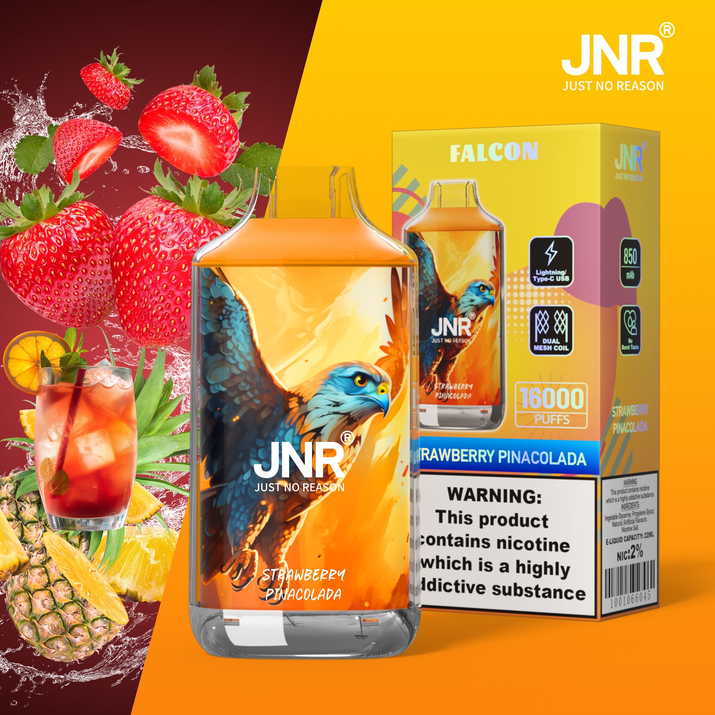 Strawberry Pina colada Jnr Falcon Puff 16k