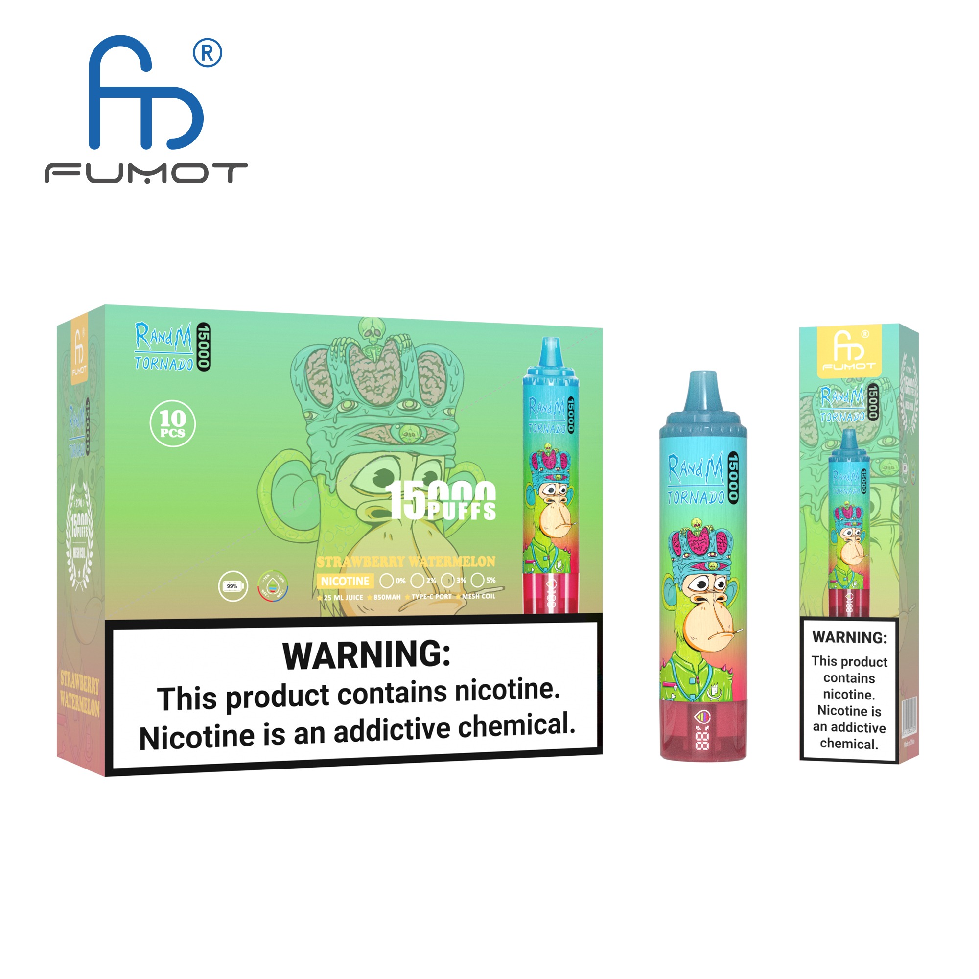 Strawberry Watermelon Fumot Randm Tornado 15000 Puffs Vape