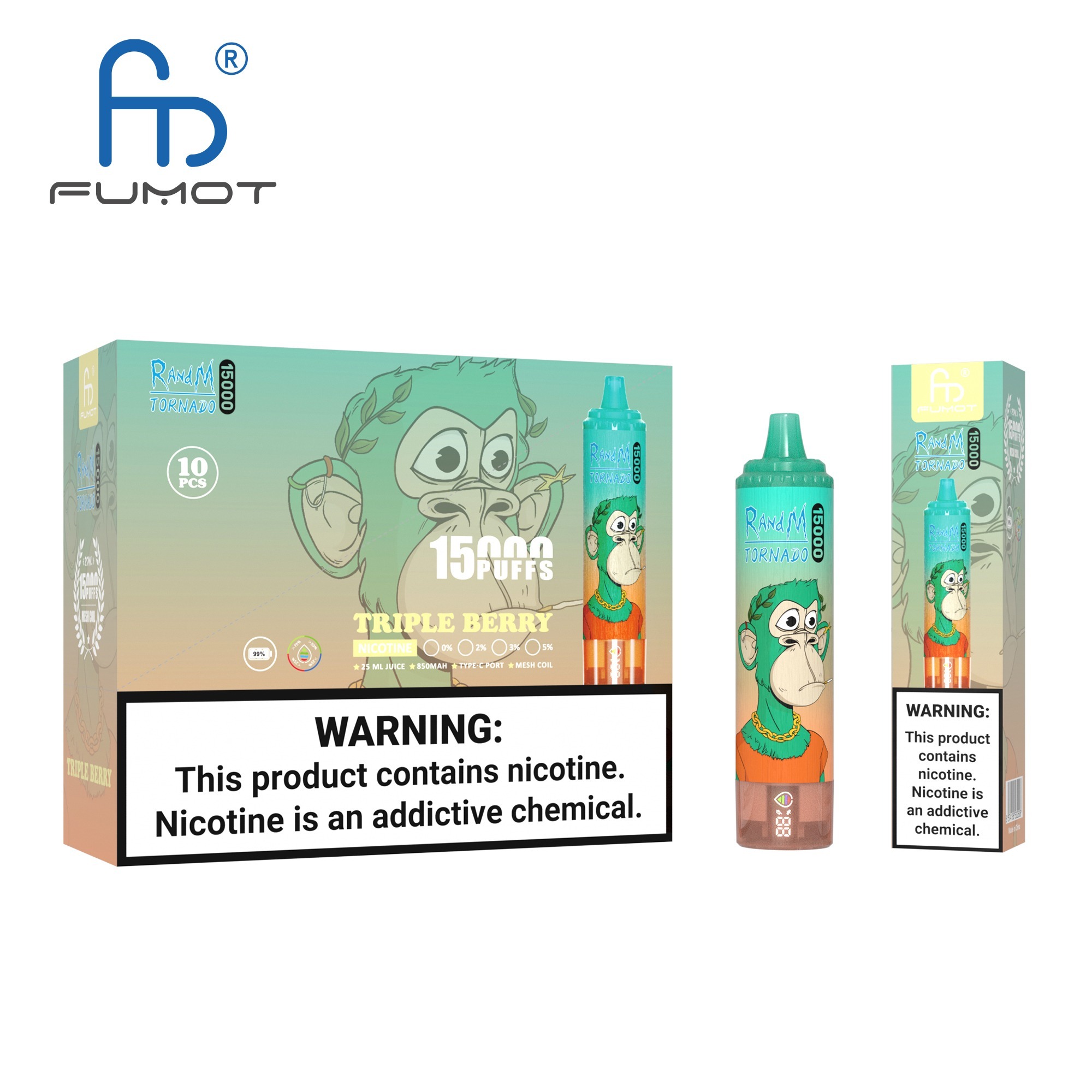 Triple Berry Fumot Randm Tornado 15000 Puffs Vape