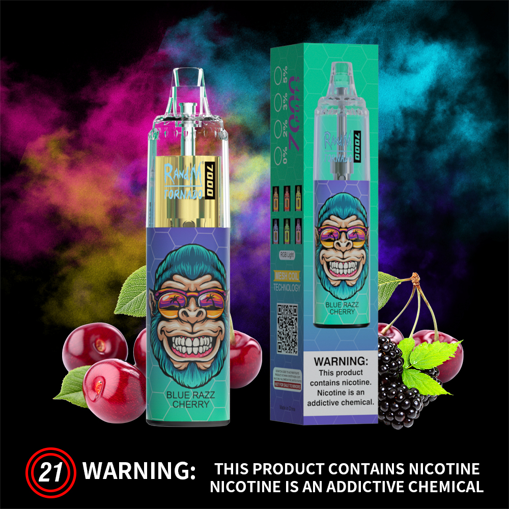 Blue Razz Cherry Fumot Randm Tornado 7000 Puff Vape (2)