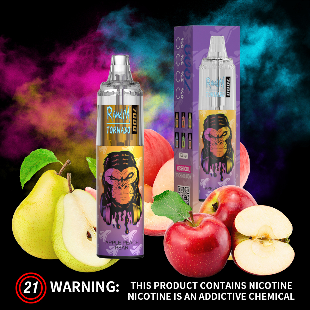 Fumot Randm Tornado 7000 Dangereux Randm Vape Apple Peach Pear (1)