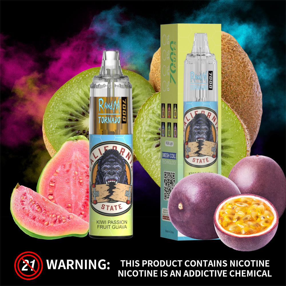 Kiwi Passion Fruit Goyave Fumot Randm Tornado 7000 Puff Vape (1)