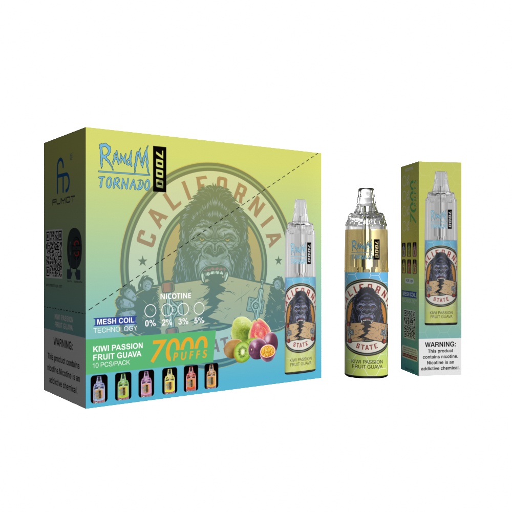 Kiwi Passion Fruit Goyave Fumot Randm Tornado 7000 Puff Vape (2)