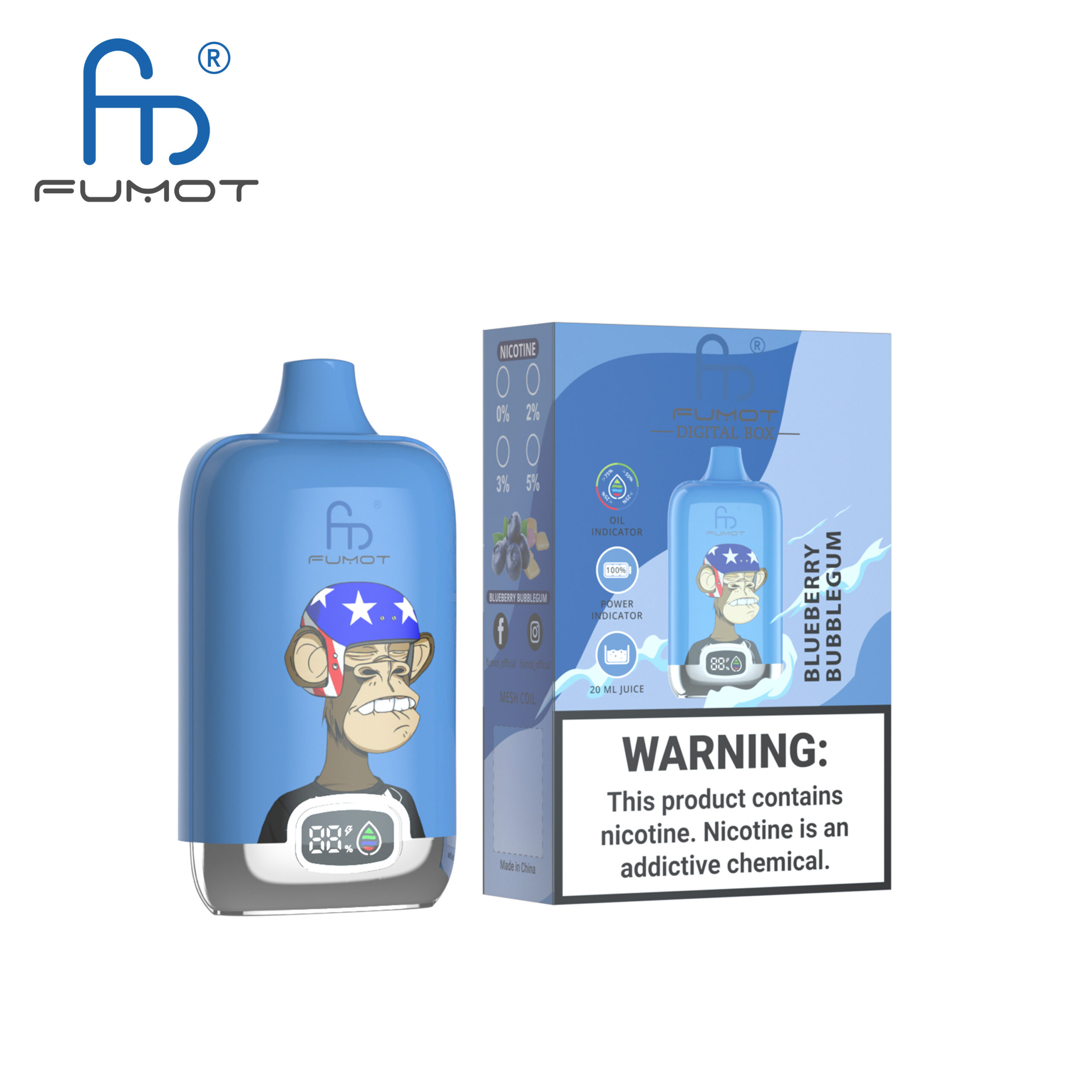 Fumot 12000 Blueberry Bubblegum 1