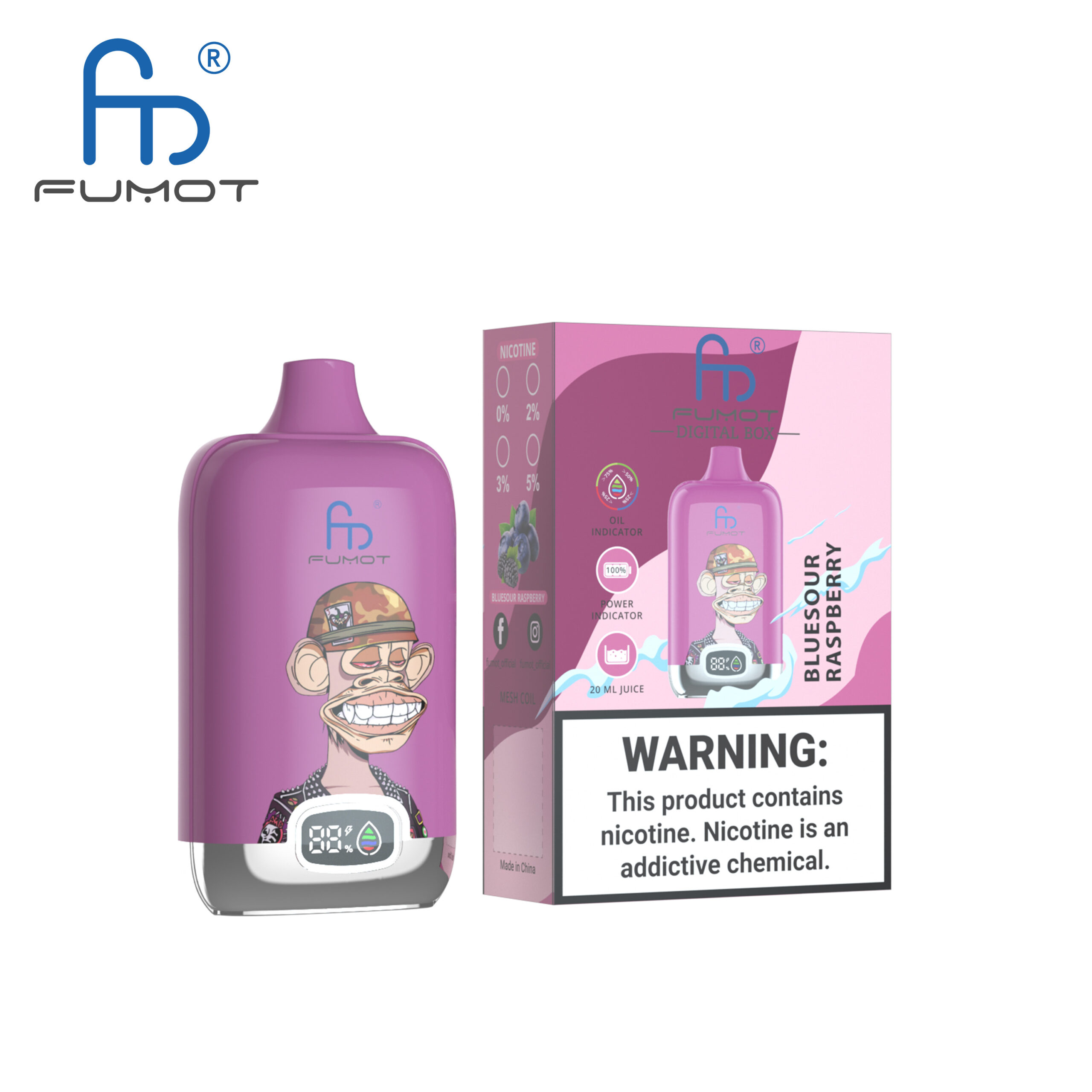 Fumot 12000 Bluesour Raspberry 1