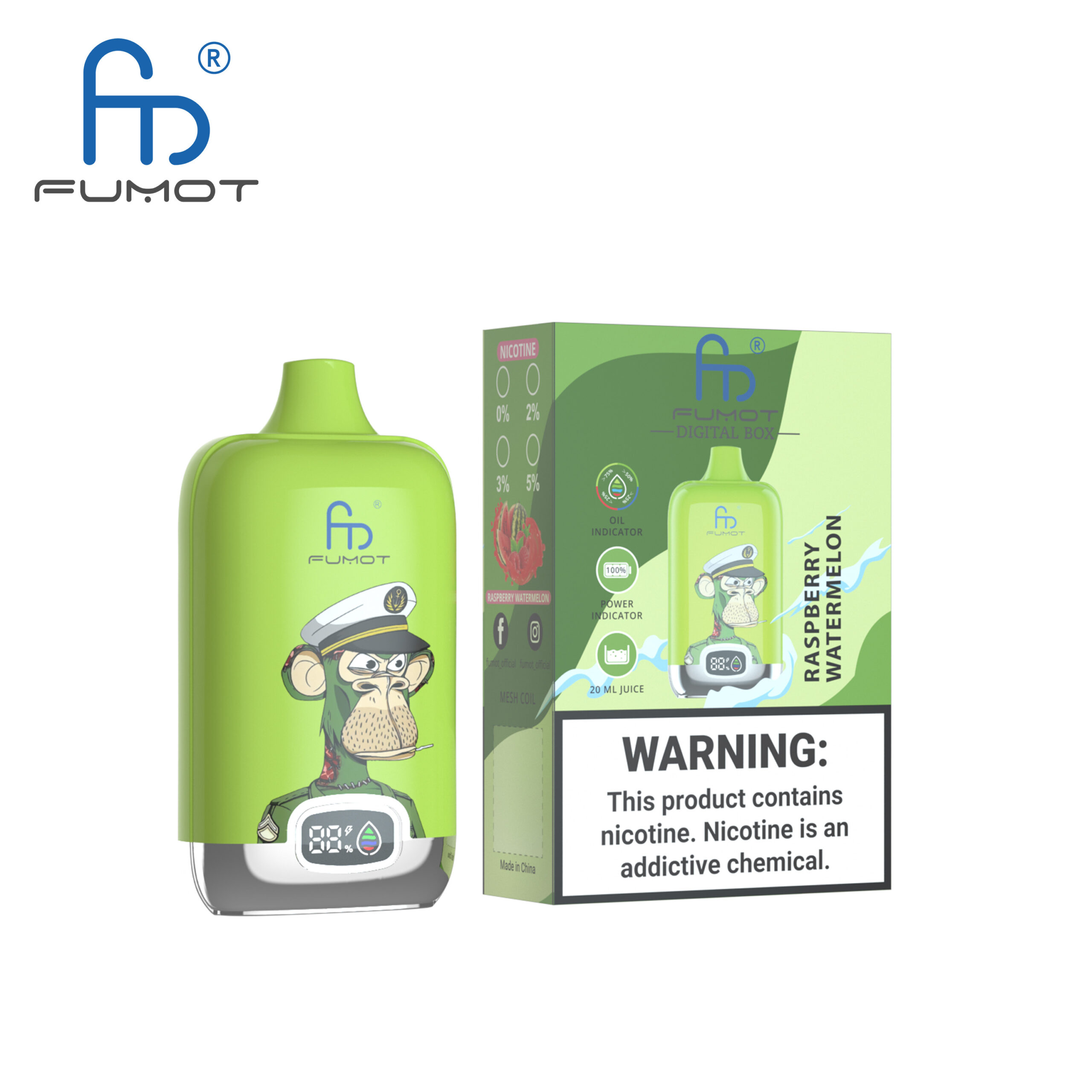 Fumot 12000 Raspberry Watermelon 1