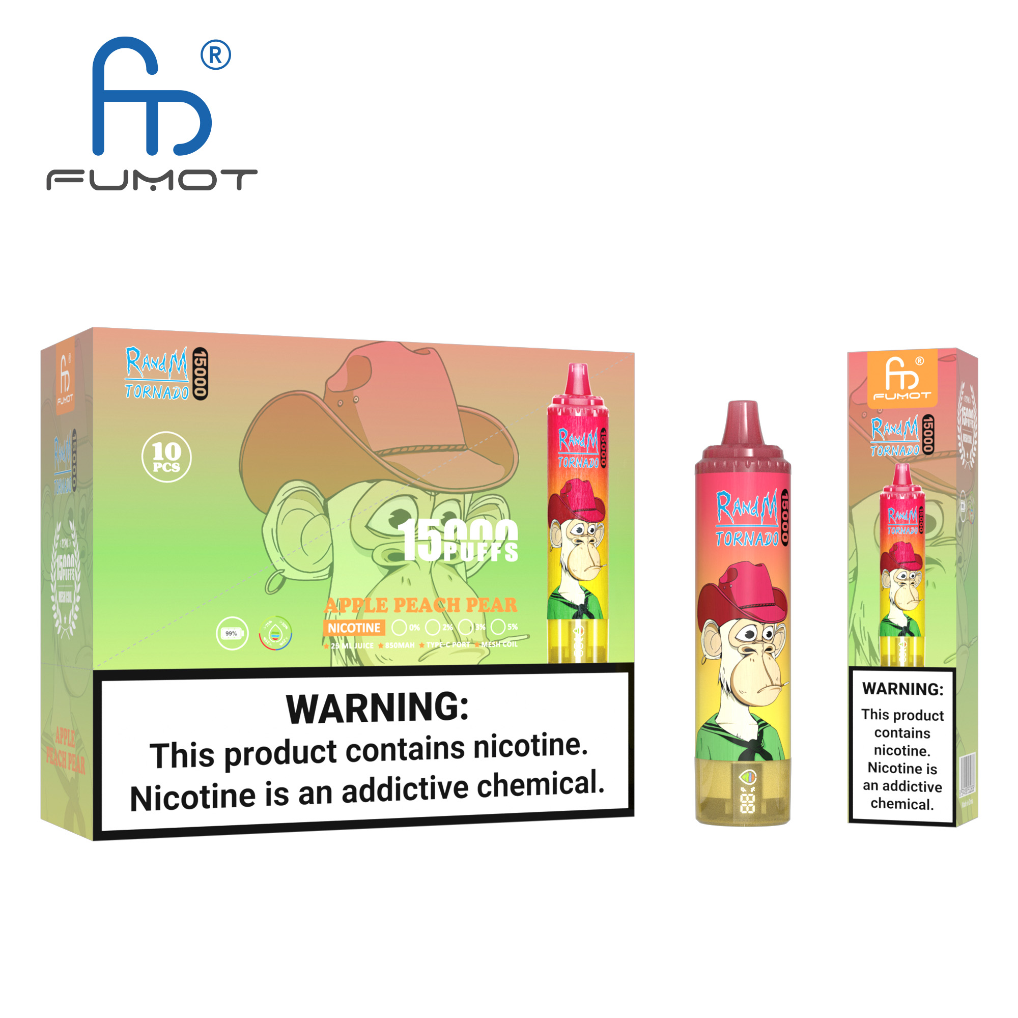Randm Tornado 15000 Apple Peach Pear